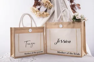 Custom Jute Bags - Personalized Gifts for Weddings, Bride, Bridesmaid, Maid of Honor Bags