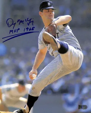 Denny McLain Signed And Inscribed 1968 MVP 8x10 Action (AIV)
