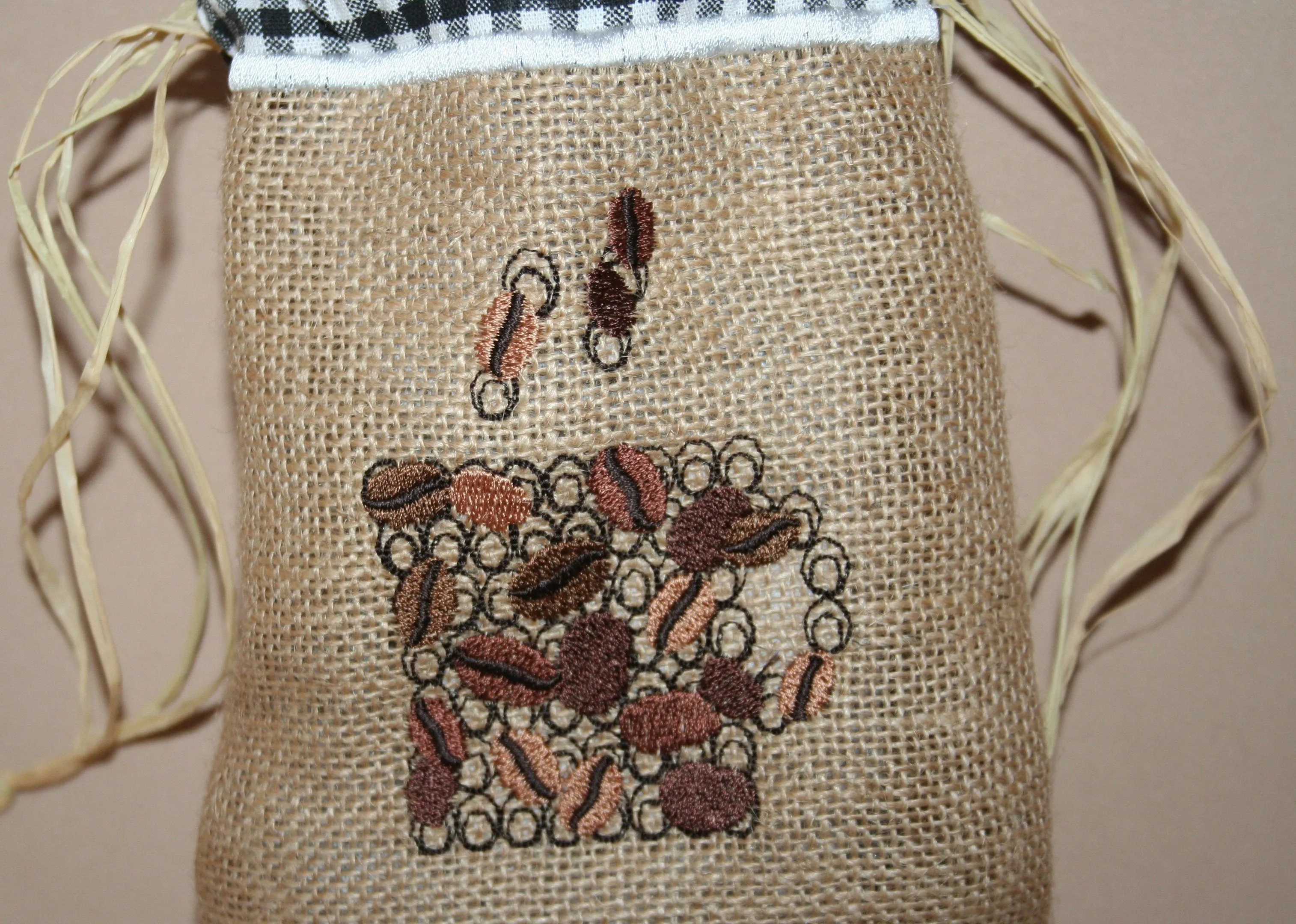 Drawstring Coffee Bag with coffee aroma