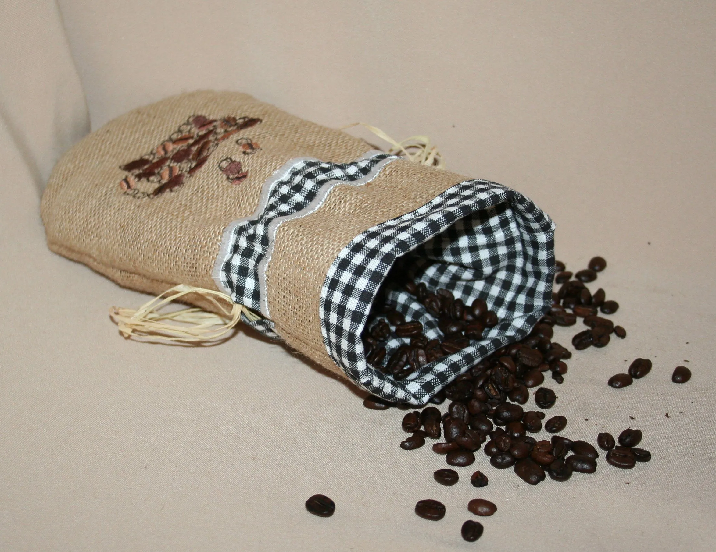 Drawstring Coffee Bag with coffee aroma