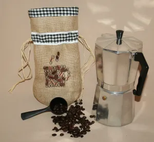 Drawstring Coffee Bag with coffee aroma