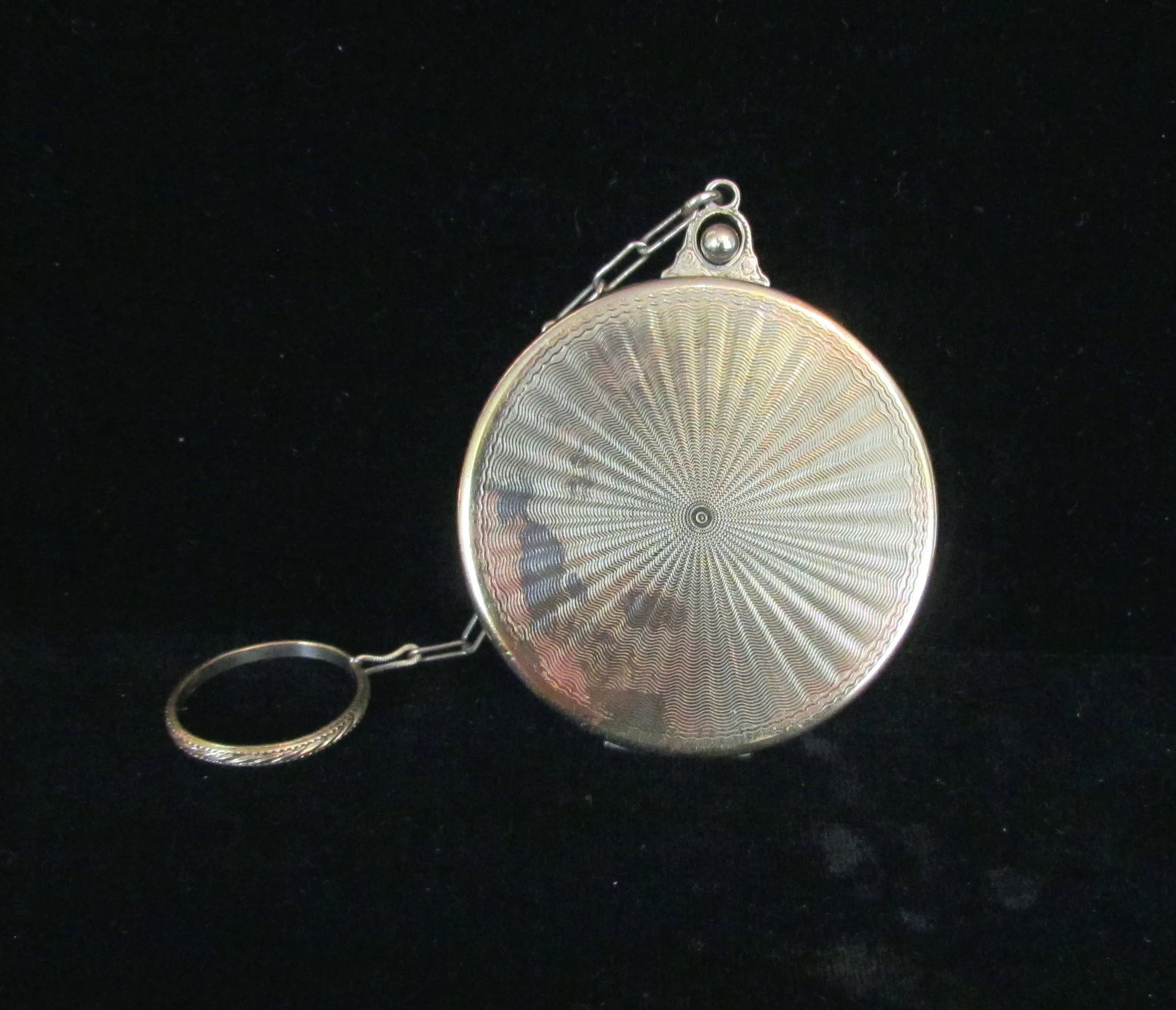Edwardian Silver Compact Purse Finger Ring