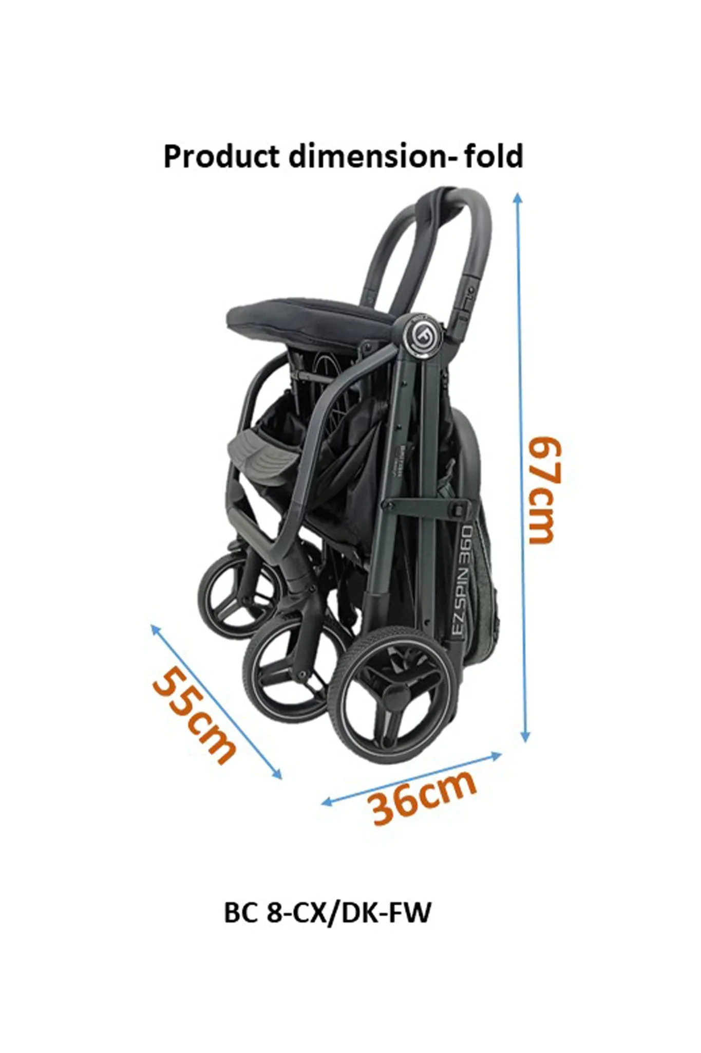 Fairworld Ez Spin 360 Stroller-Dark Grey