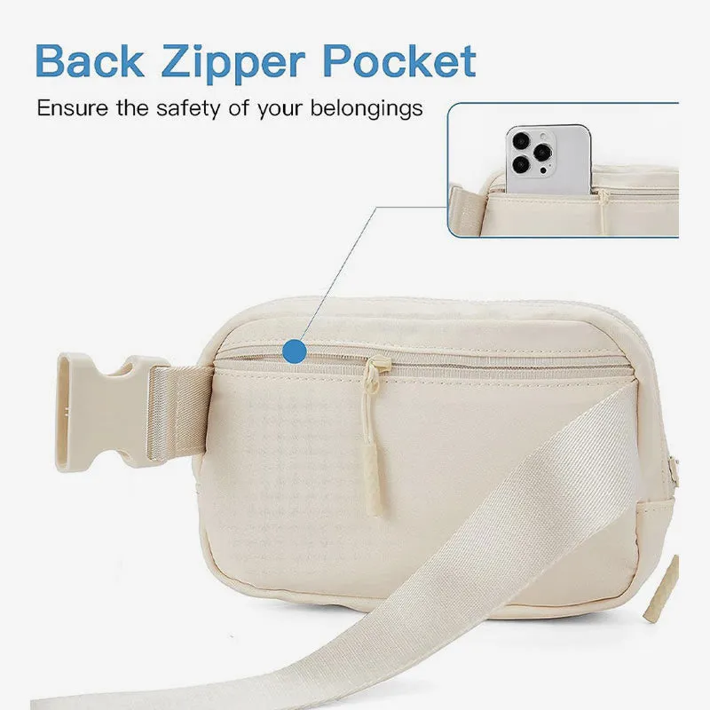 Fashion Initial Sling Bag Creamy White Purses Waist Bag for Women