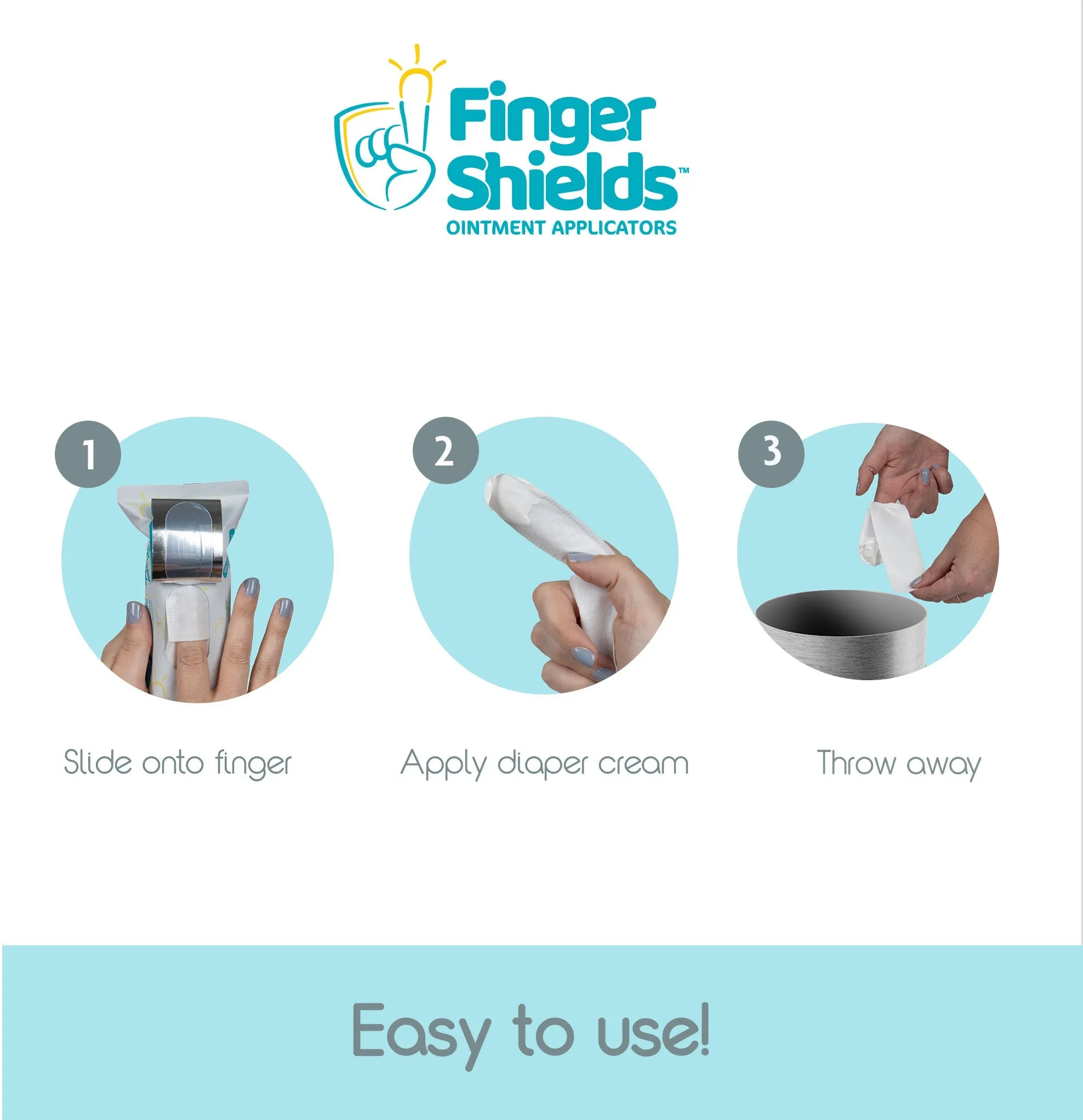 Finger Shields® - 100% Mess-Free Diaper Cream Applicators