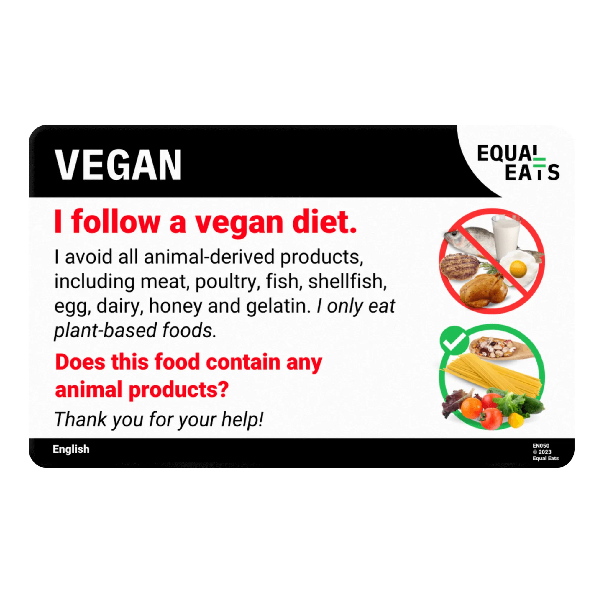 German Vegan Card