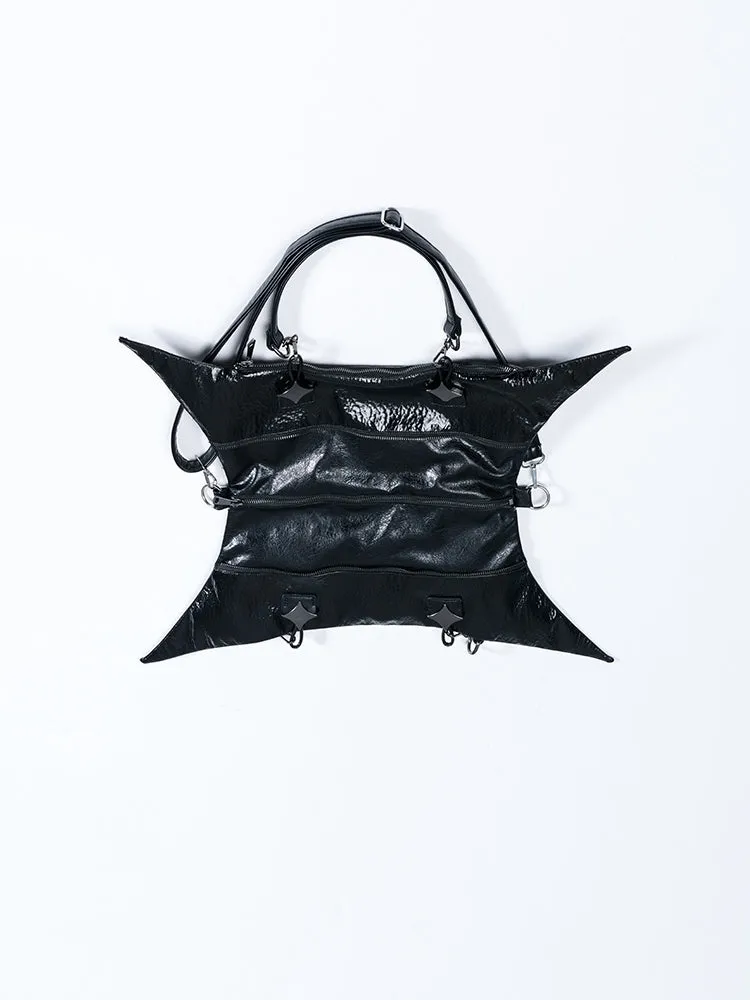 Gothic Punk Black Foldable Four-pointed Star Bag