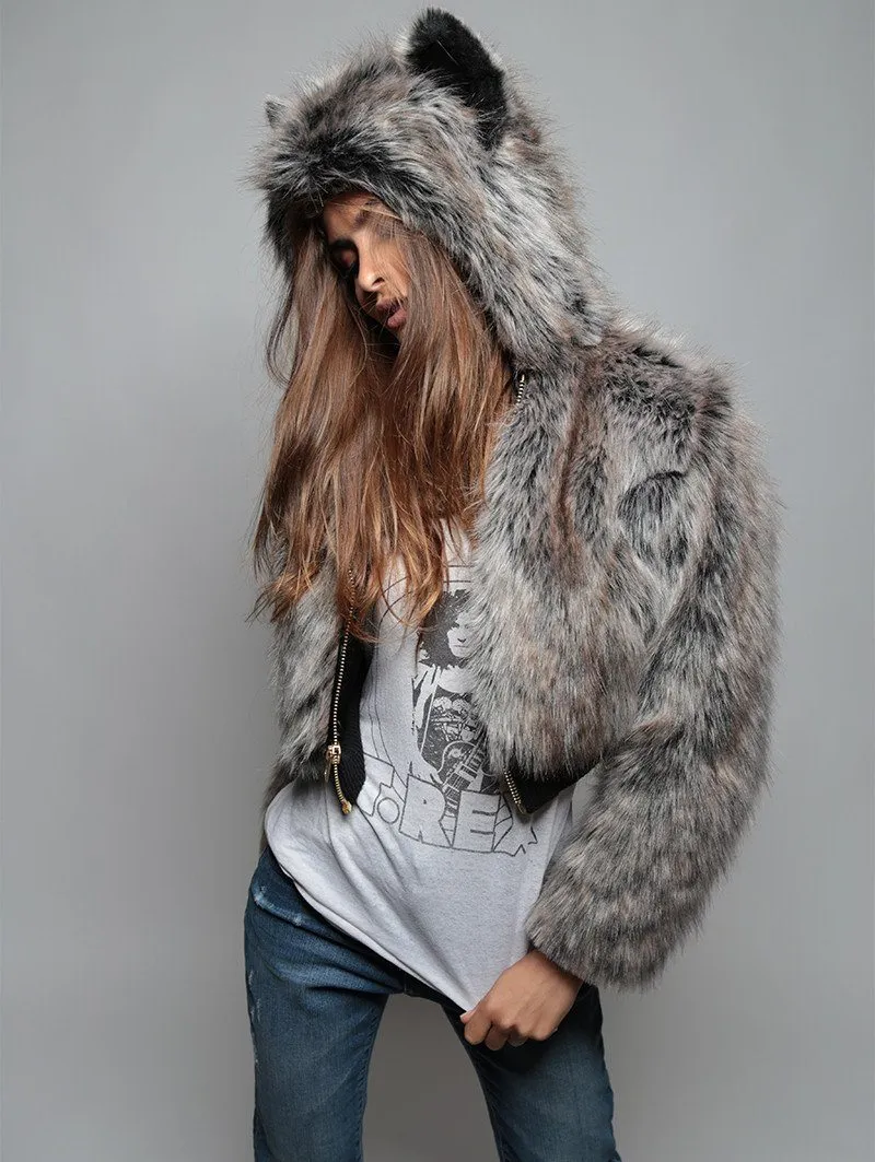 Grey Wolf Crop Jacket SpiritHood