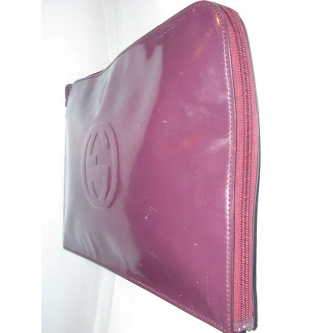Gucci Xl Vintage Style Pursesdesigner Purses Purple Patent Leather Clutch
