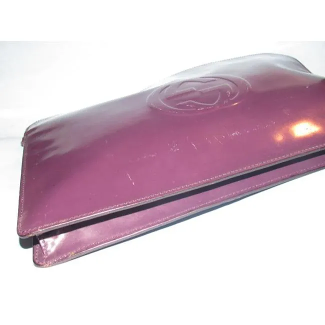 Gucci Xl Vintage Style Pursesdesigner Purses Purple Patent Leather Clutch