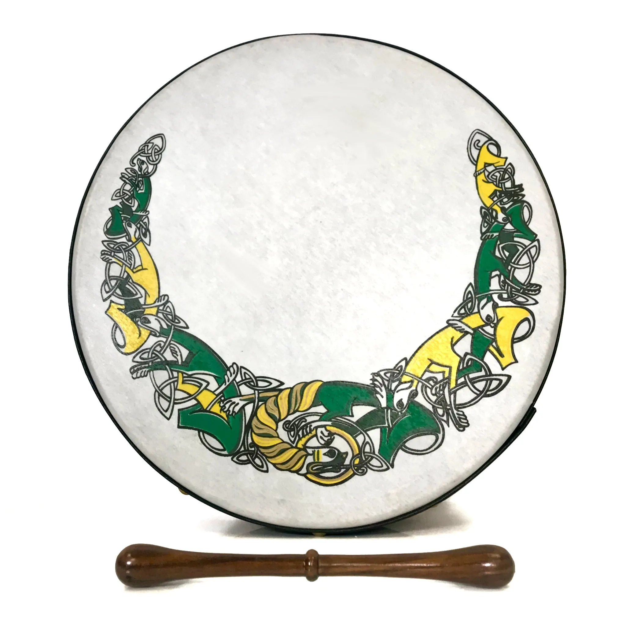 Handmade Dannan 16" Vegan Bodhran Hand Drum - The Green Setanta Bodhrán