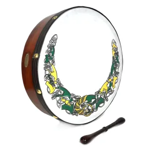 Handmade Dannan 16" Vegan Bodhran Hand Drum - The Green Setanta Bodhrán
