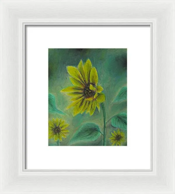 Hazing Sunflowers - Framed Print