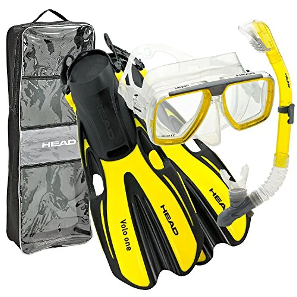 HEAD Mares Tarpon Mask/Snorkel/Fin Set - Small-Medium (Yellow)