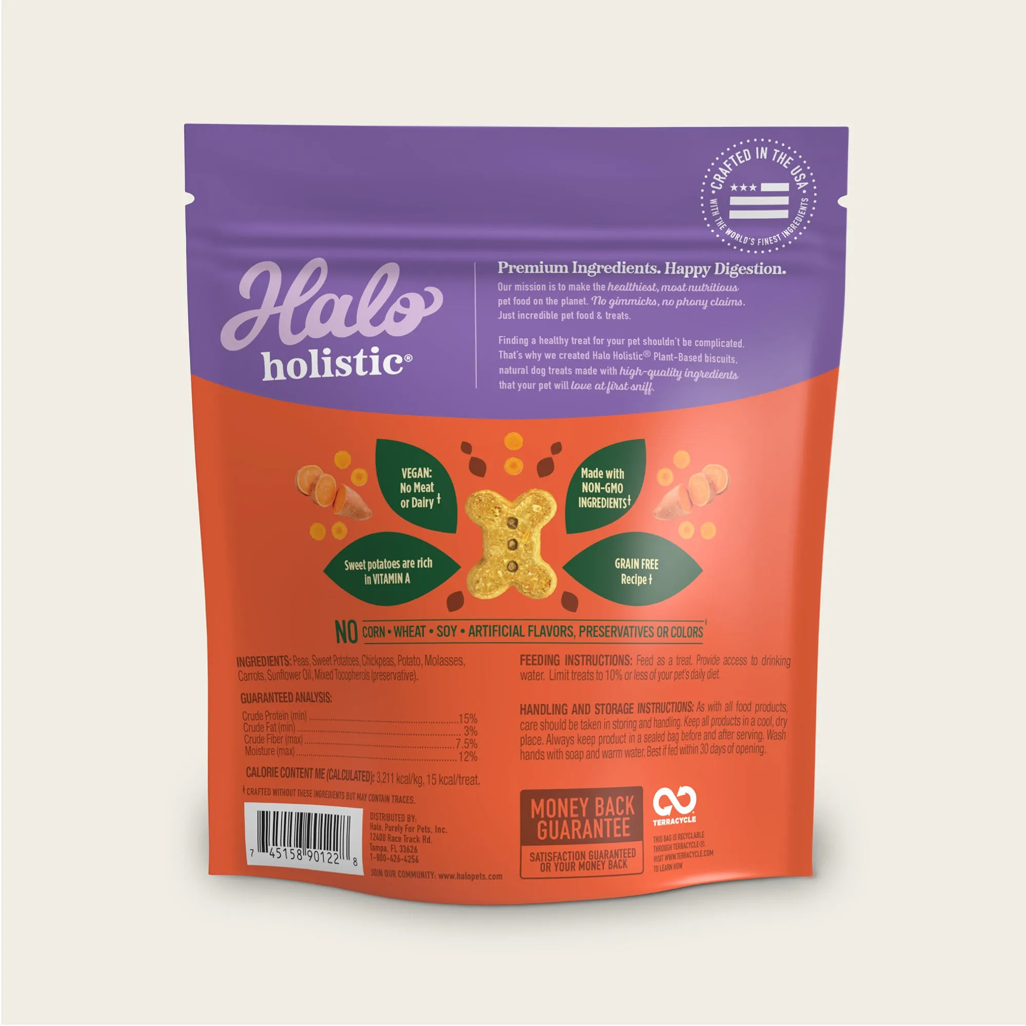Holistic Plant Based with Sweet Potatoes & Carrots Dog Biscuits 8 oz
