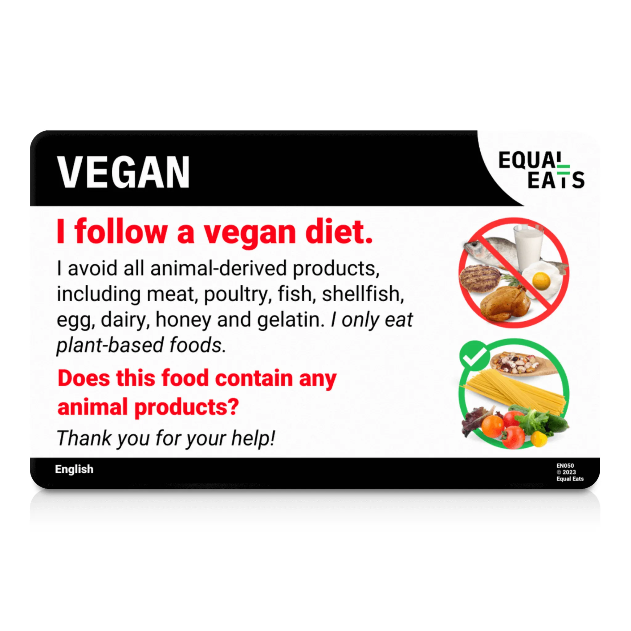 Indonesian Vegan Card