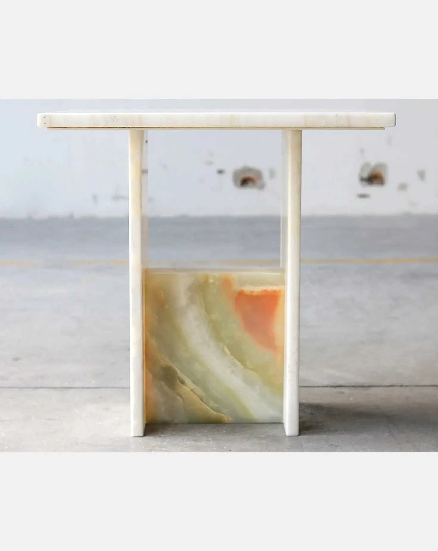 Ivory Onyx Sculptural Side Table