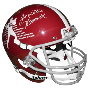 Joe Namath Signed And Inscribed Willie Alabama Crimson Tide Schutt Replica Helmet (JSA Witnessed)