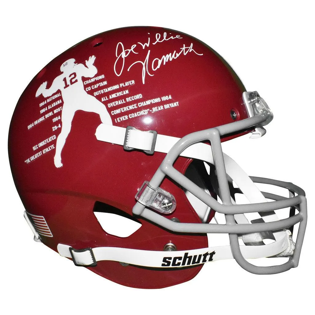 Joe Namath Signed And Inscribed Willie Alabama Crimson Tide Schutt Replica Helmet (JSA Witnessed)