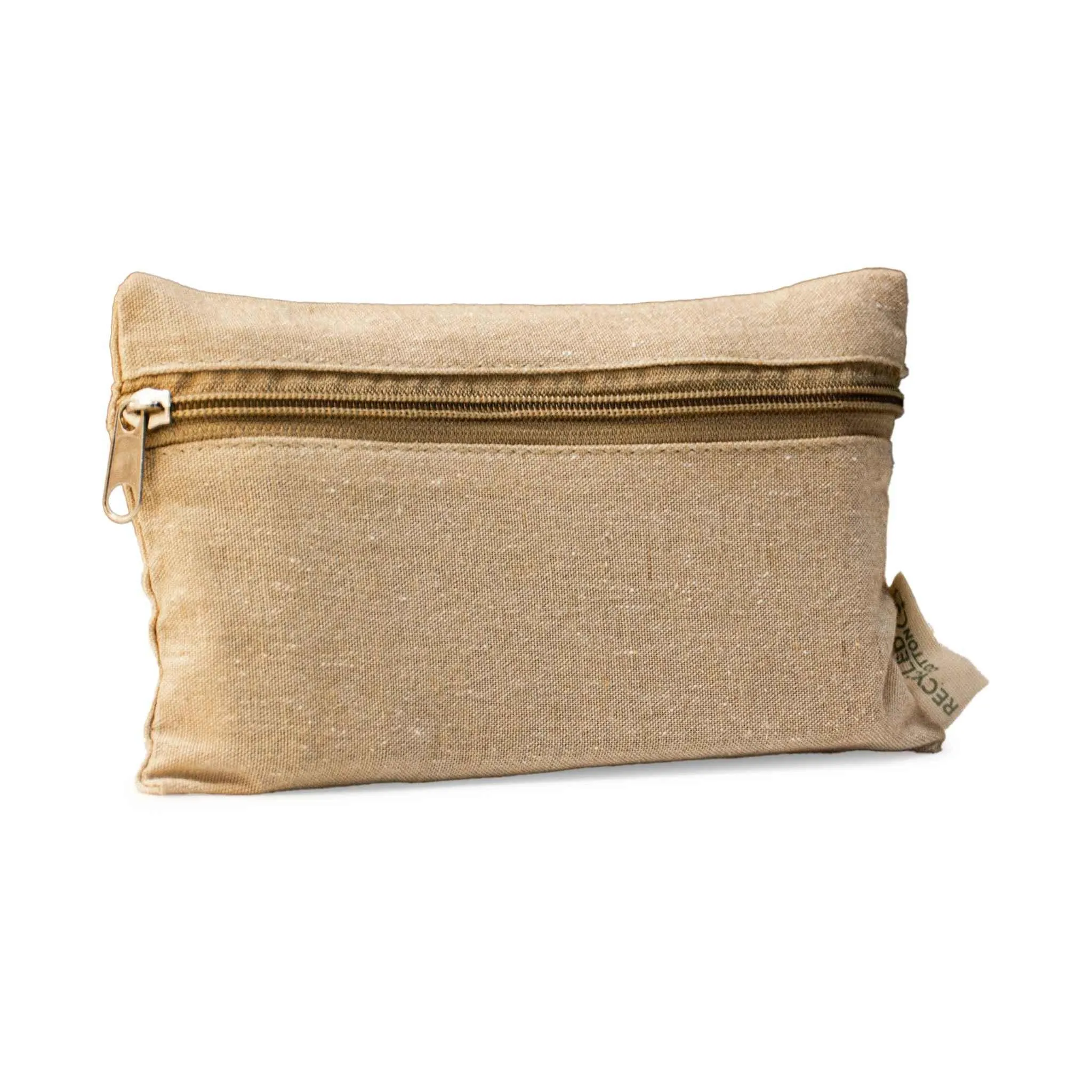 Jute Cotton Pouch with front zipper