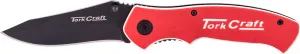 KNIFE FOLDABLE UTILITY RED WITH G10 MATERIAL HANDLE AND BELT CLIP