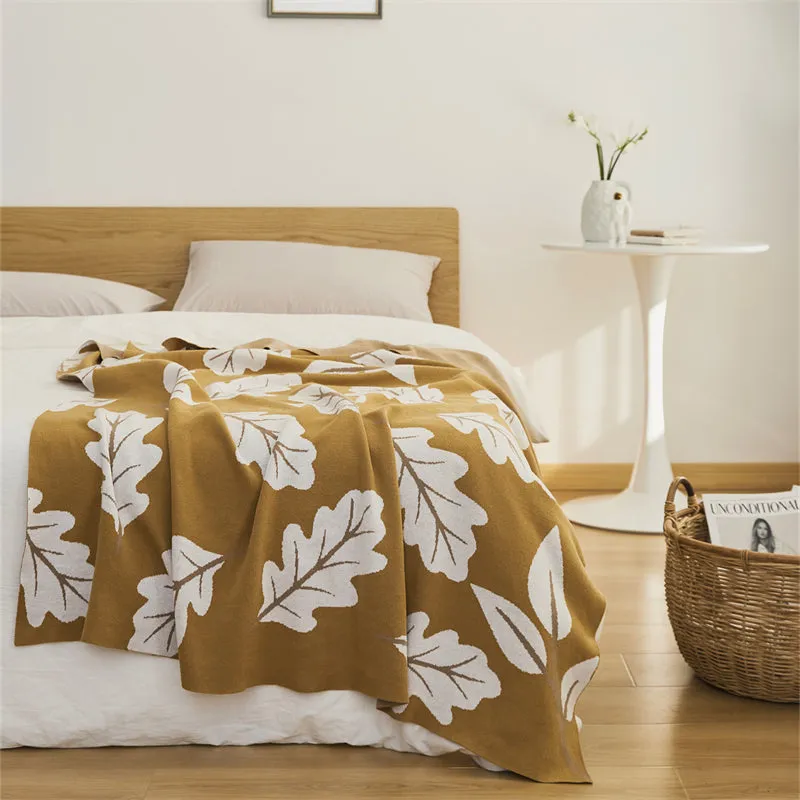 Knitted Leaves Throw