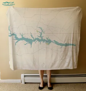 Lake Gaston NC Sea Glass Map Quick Dry Towel