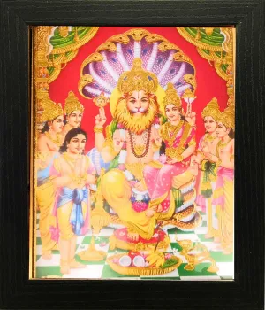 Lakshmi Narsimha Swamy Photo Frame with PLEXI Glass
