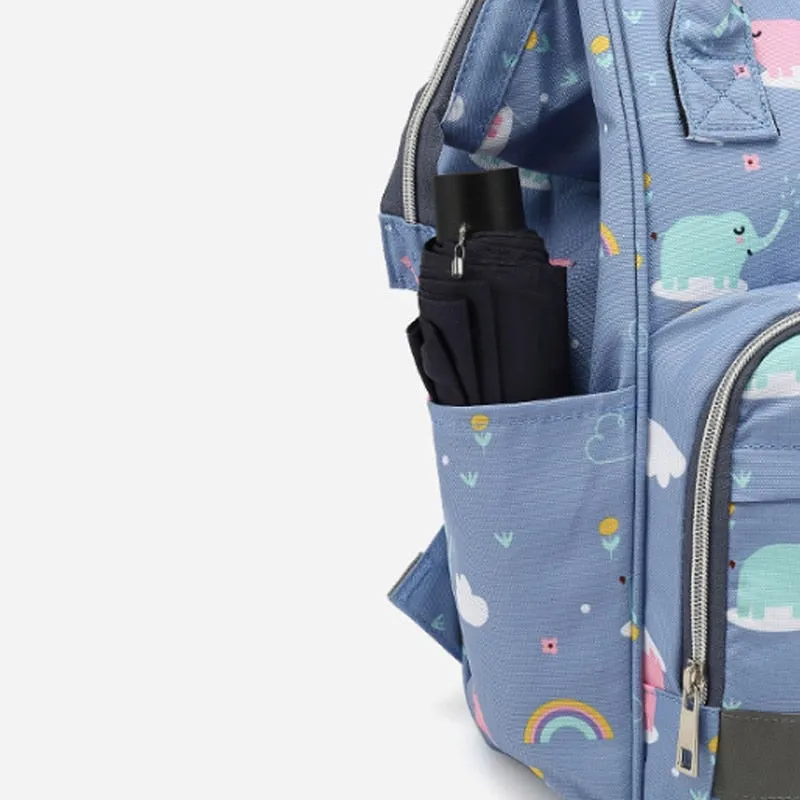 Large Capacity Diaper Bag Backpack - Salmon and Grey
