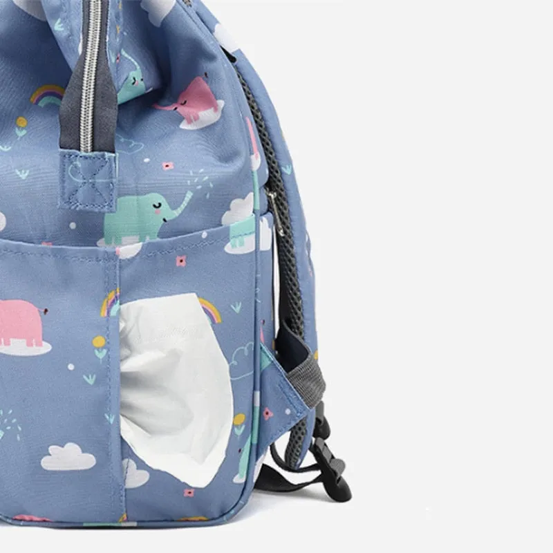 Large Capacity Diaper Bag Backpack - Salmon and Grey