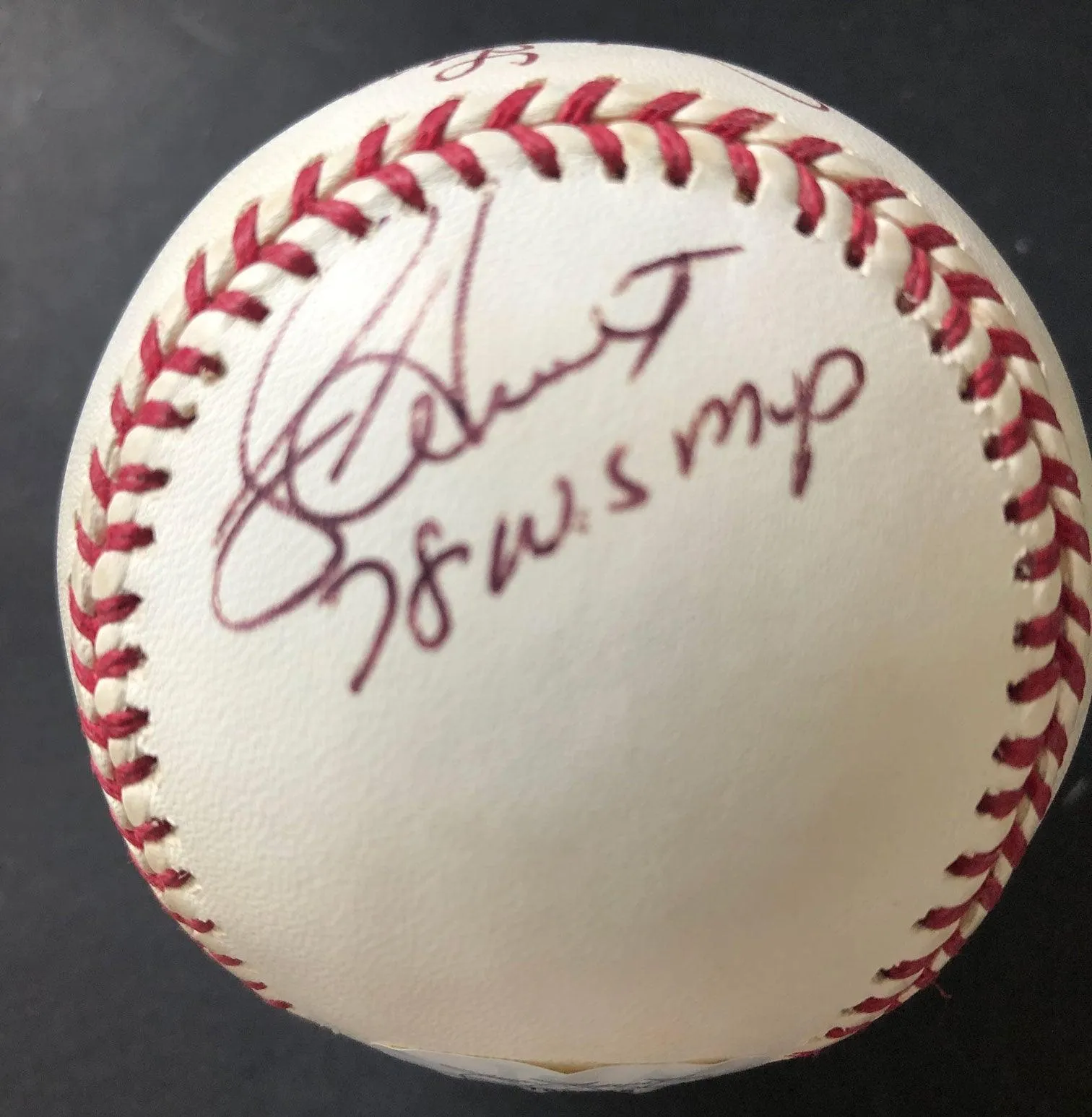 Larsen/Dent/Turley Signed And Inscribed WS MVP Rawlings MLB Baseball (JSA TT89655)