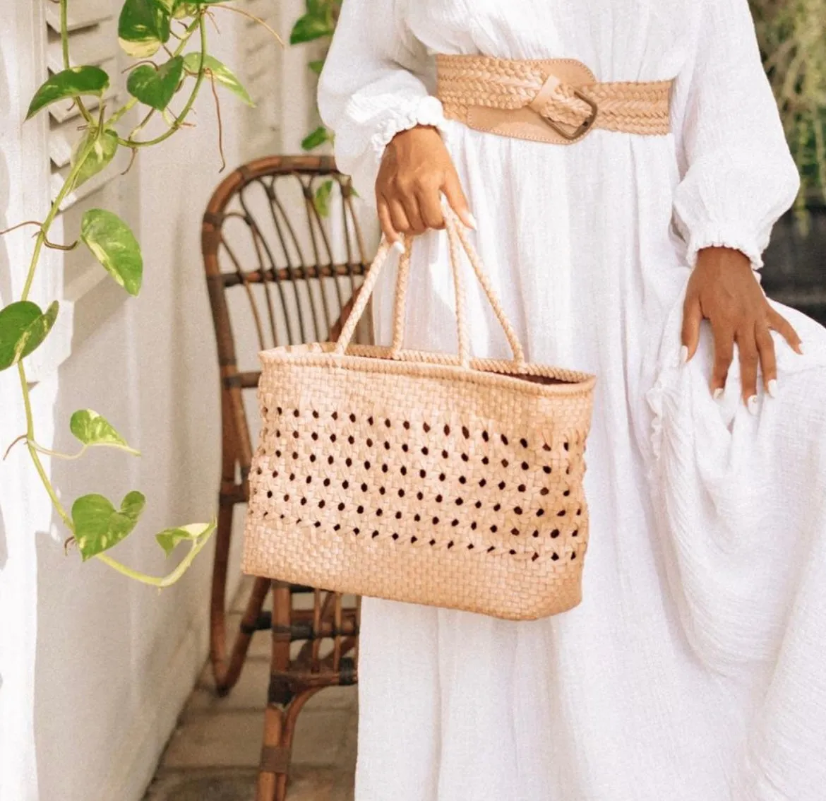 Leather bag - pinky nude