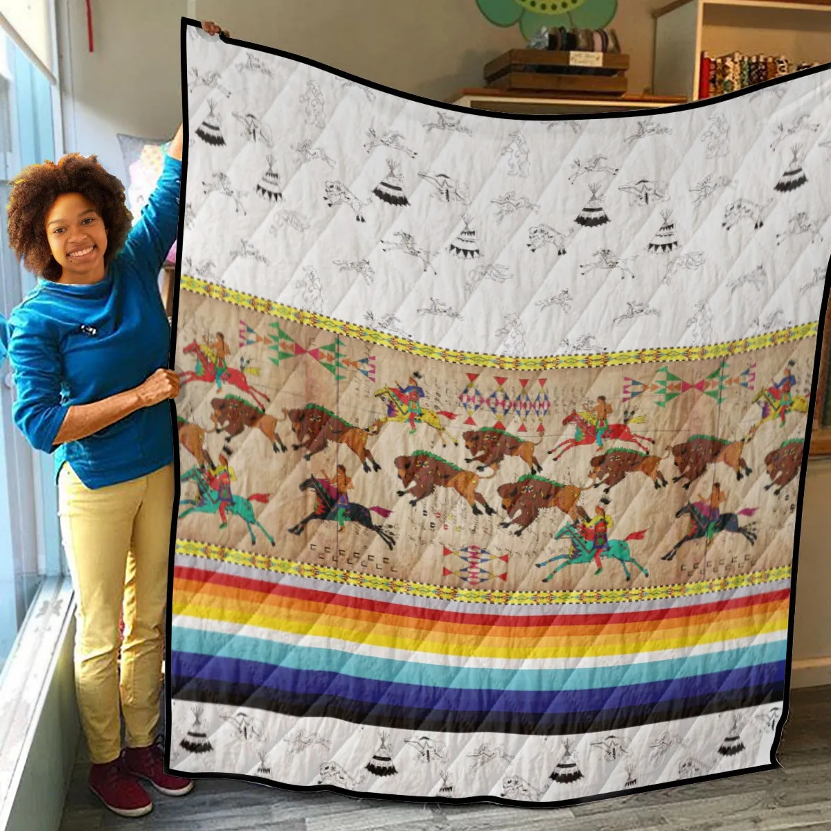 Ledger Hunt Clay 2 Lightweight & Breathable Quilt With Edge-wrapping Strips