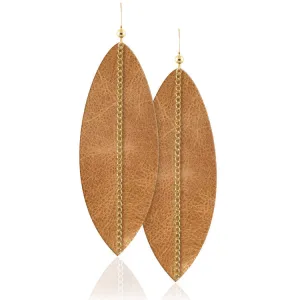 Light Desert Linked Leather Earrings ©