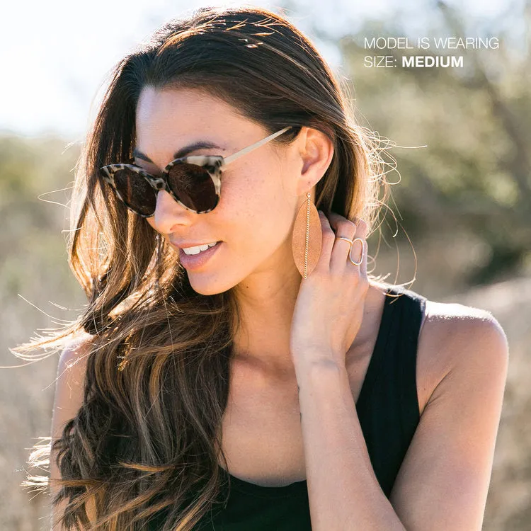 Light Desert Linked Leather Earrings ©