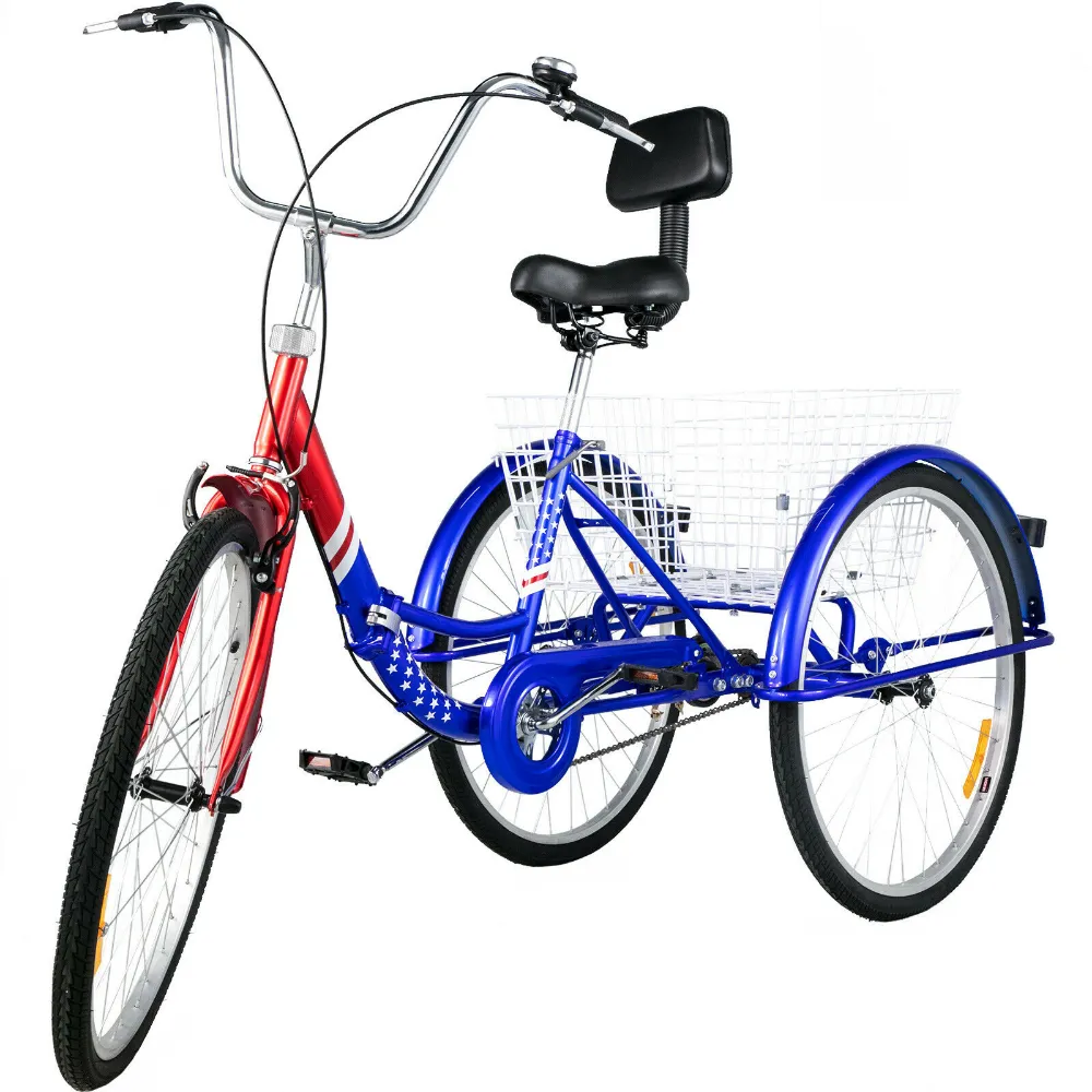 Lightweight Folding Adult Three Wheel Tricycle 26"