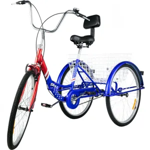 Lightweight Folding Adult Three Wheel Tricycle 26"