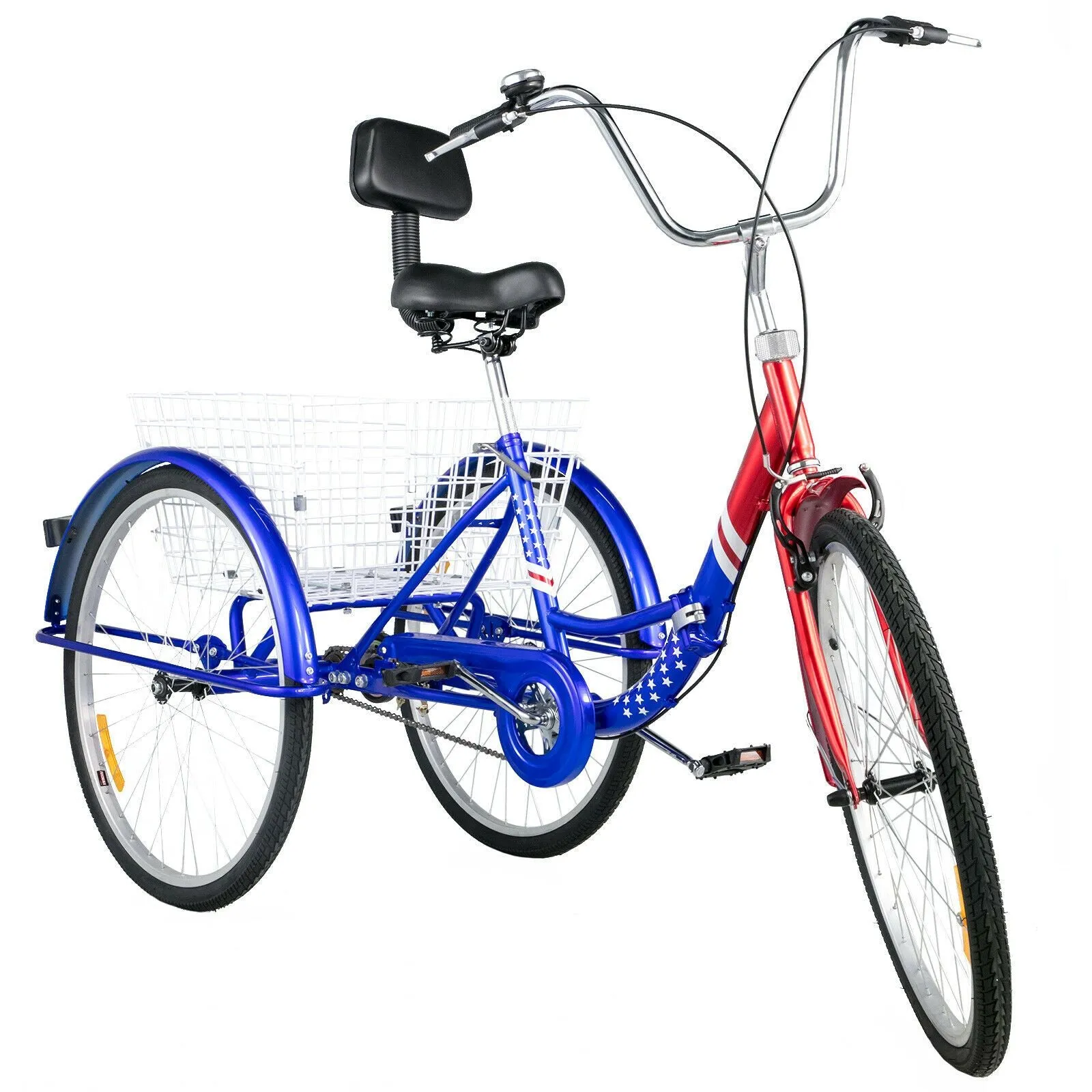 Lightweight Folding Adult Three Wheel Tricycle 26"
