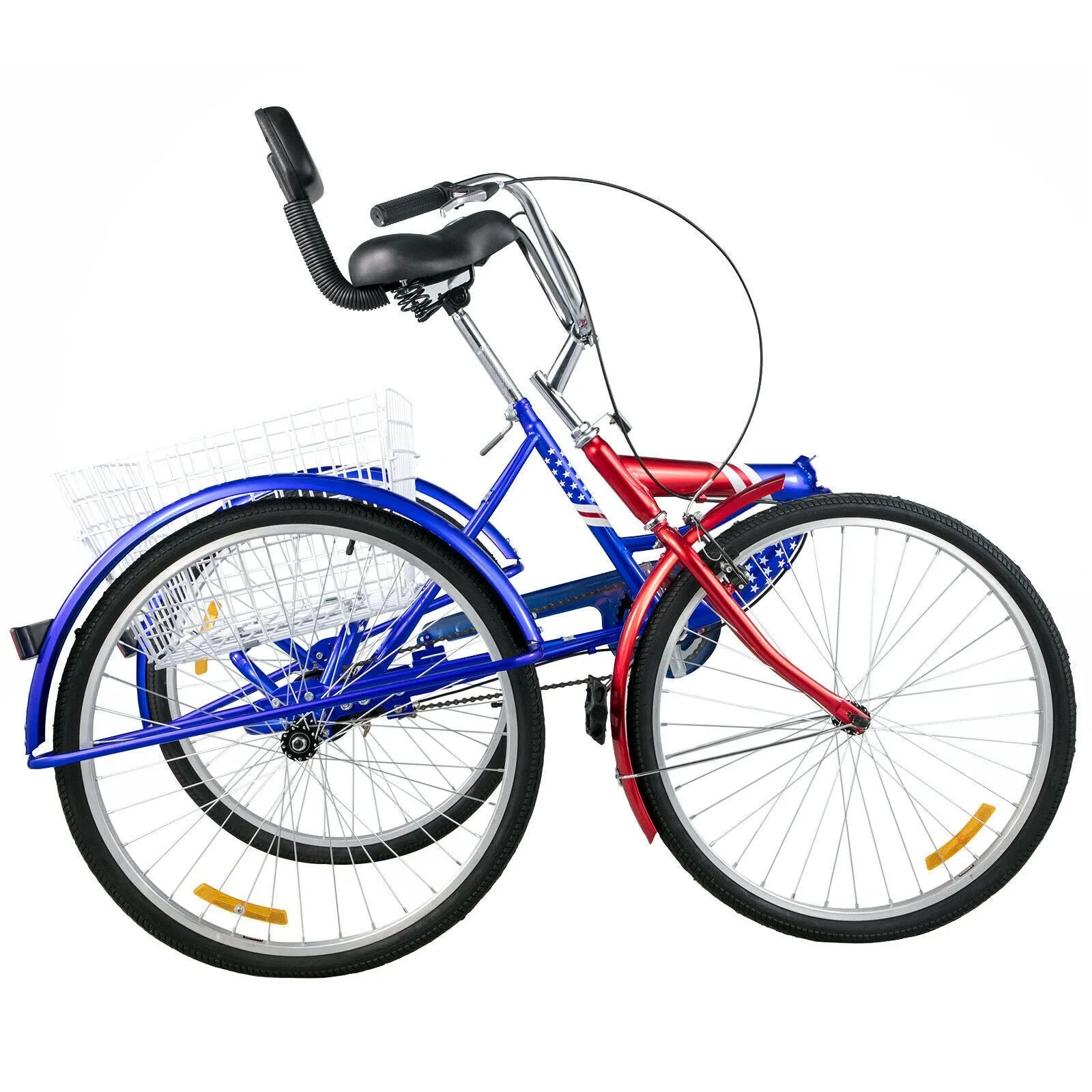 Lightweight Folding Adult Three Wheel Tricycle 26"