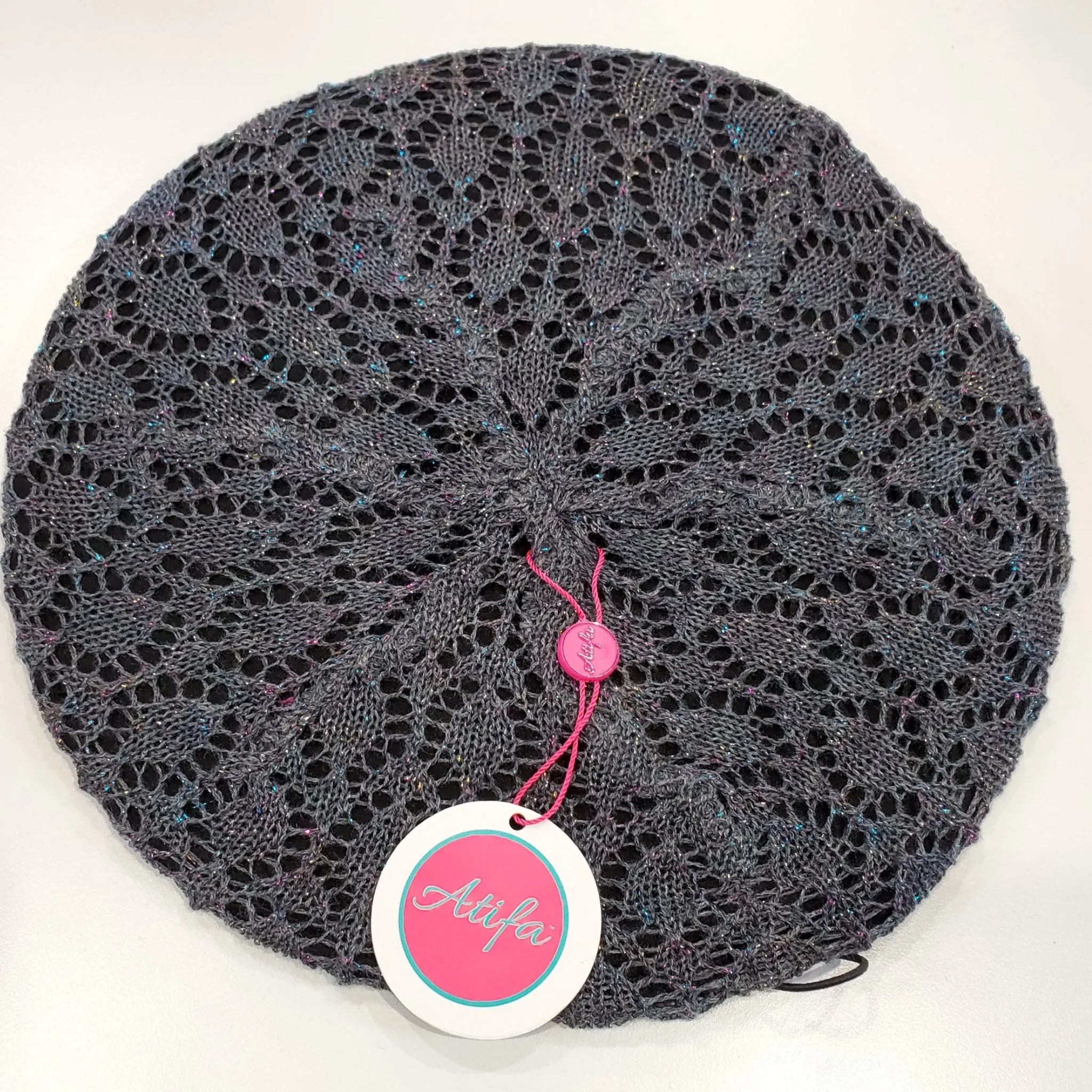 Lightweight Metallic Beret/Snood Atifa