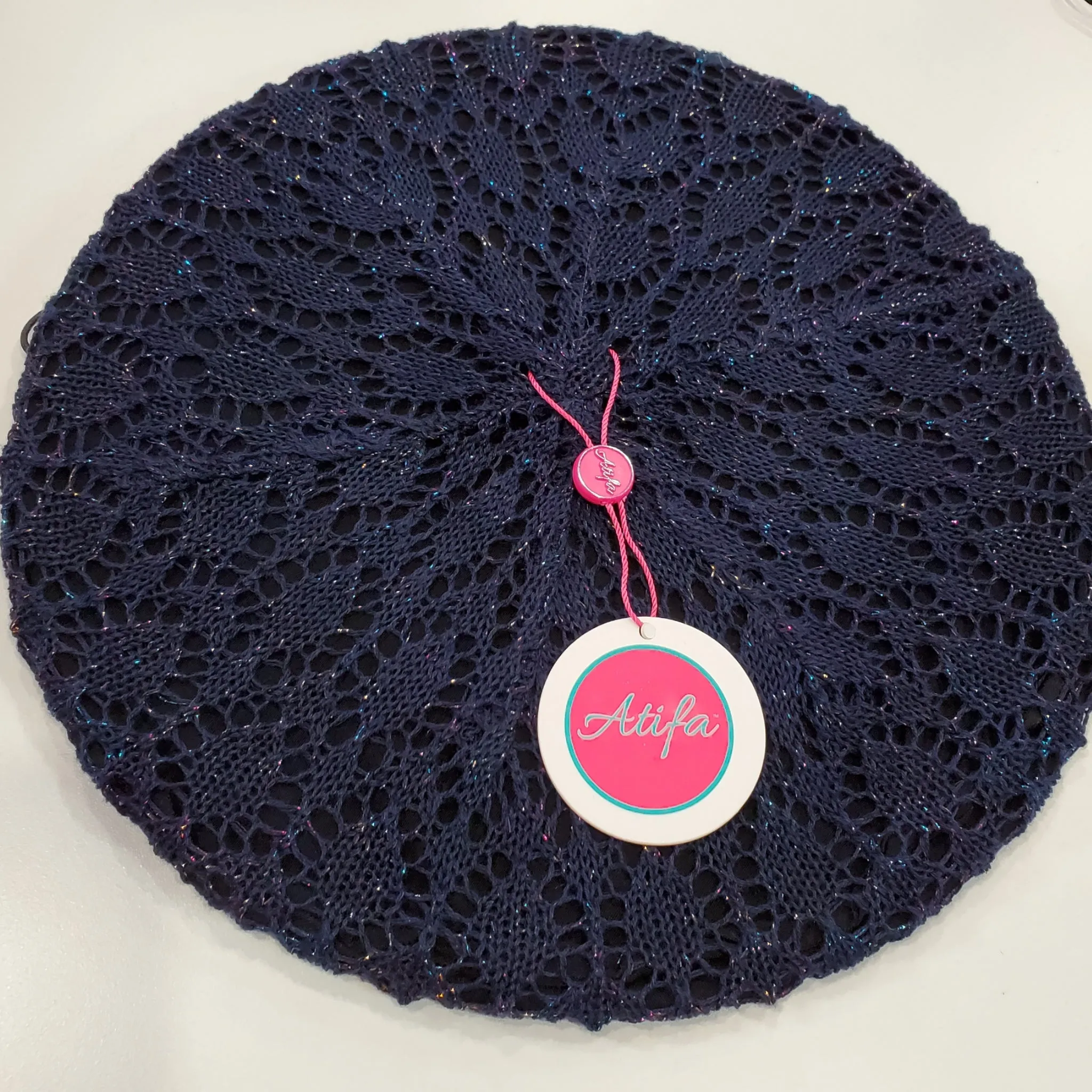 Lightweight Metallic Beret/Snood Atifa