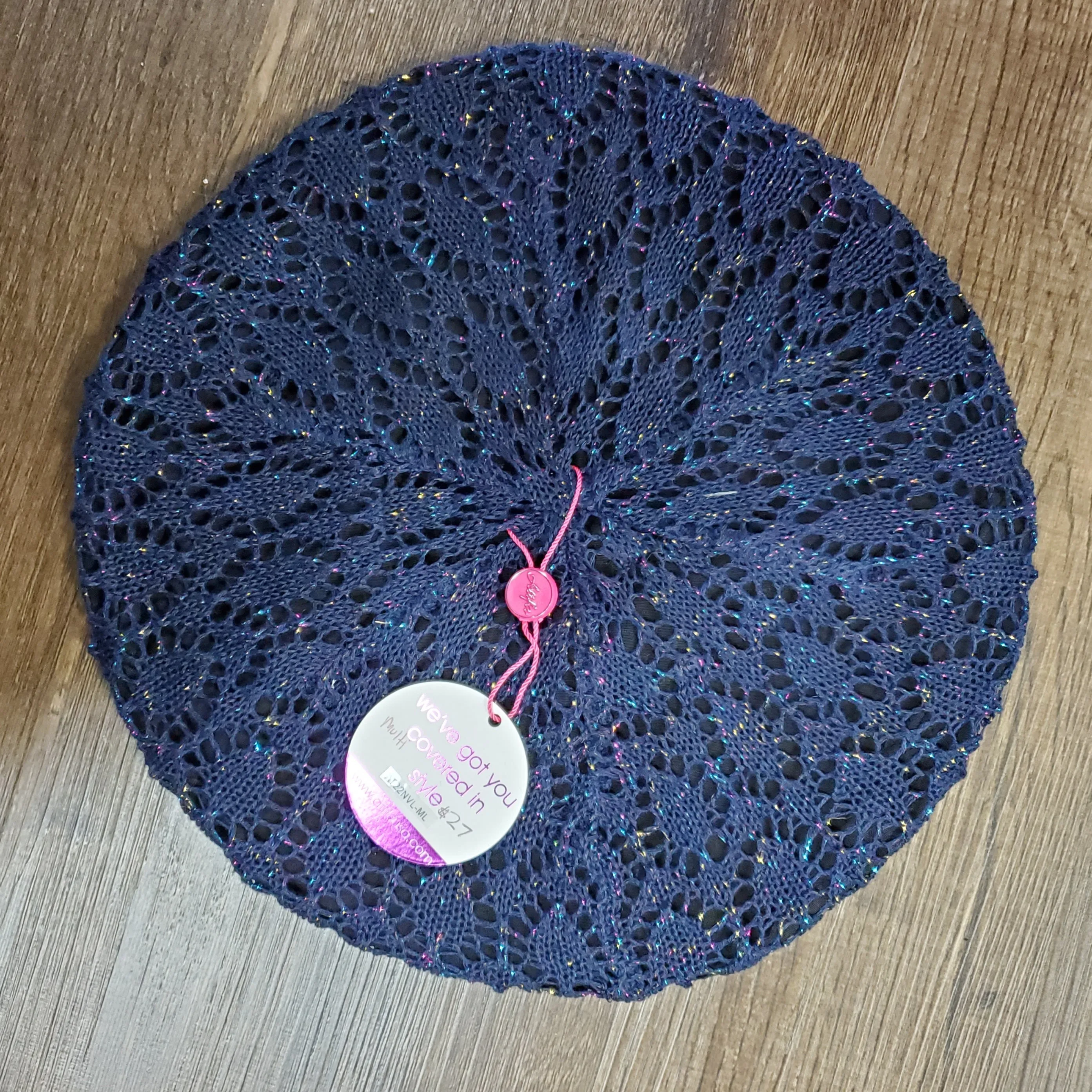 Lightweight Metallic Beret/Snood Atifa