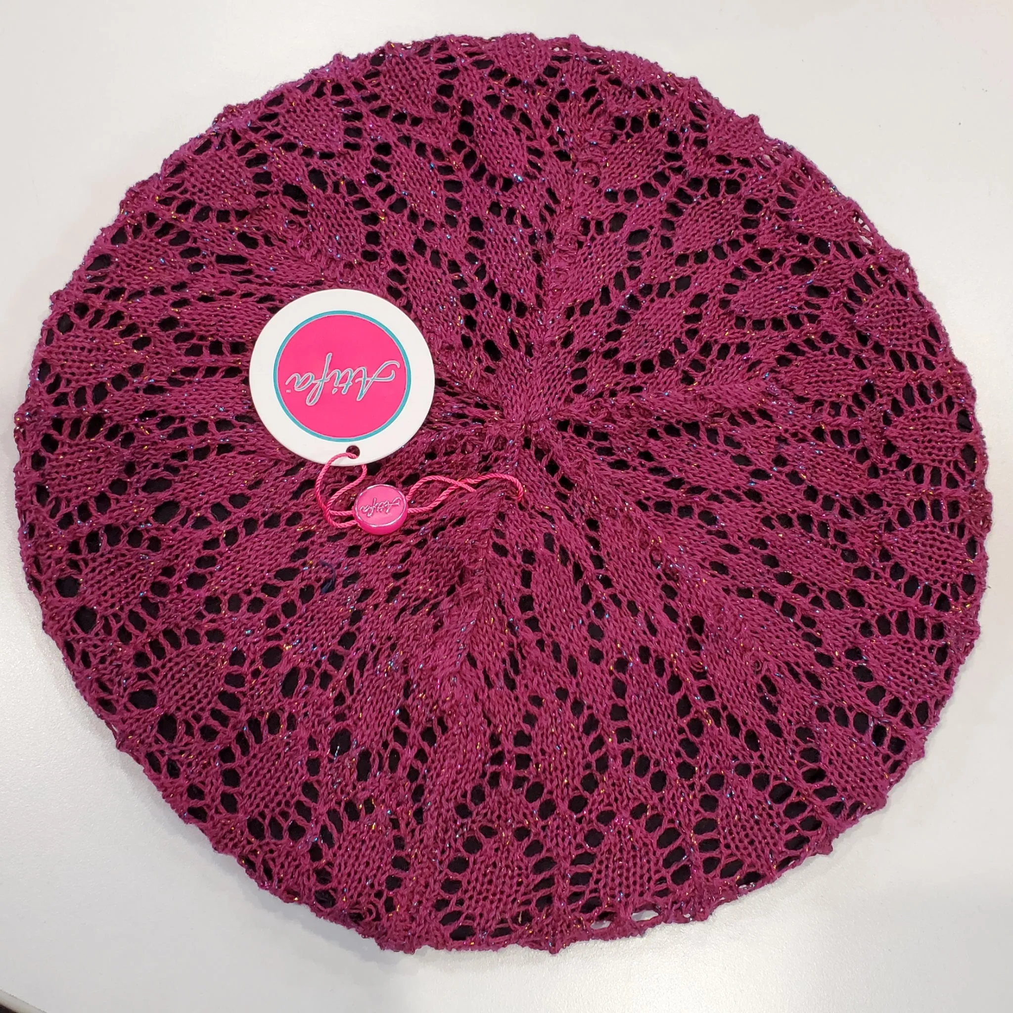 Lightweight Metallic Beret/Snood Atifa