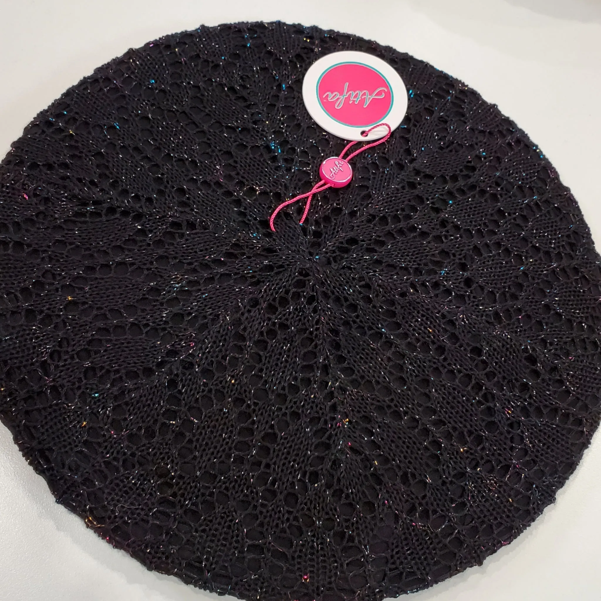 Lightweight Metallic Beret/Snood Atifa