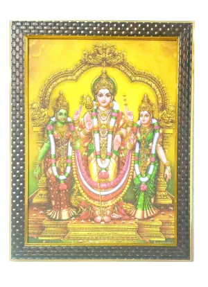 Lord MURUGAN with DEVASENA and Valli Photo Frame