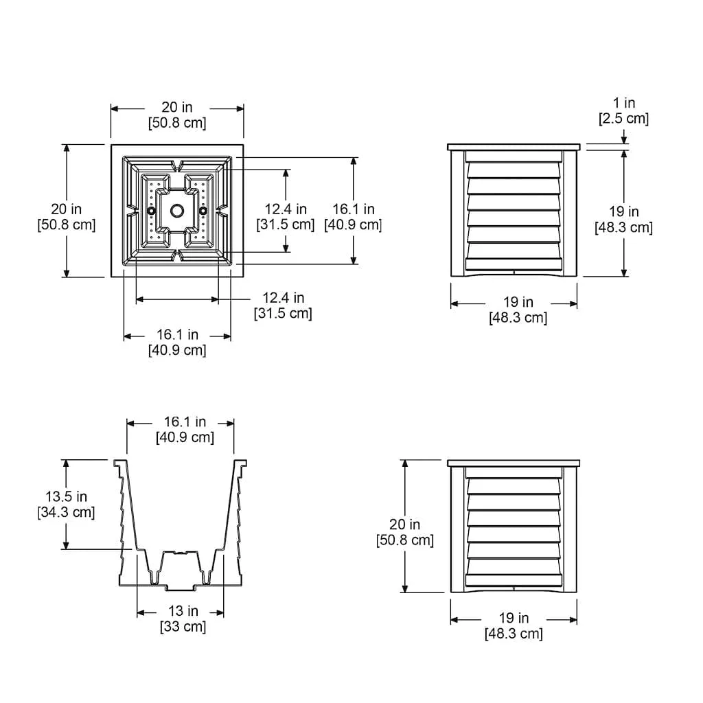 Mayne Lakeland 20x20 Square Planter