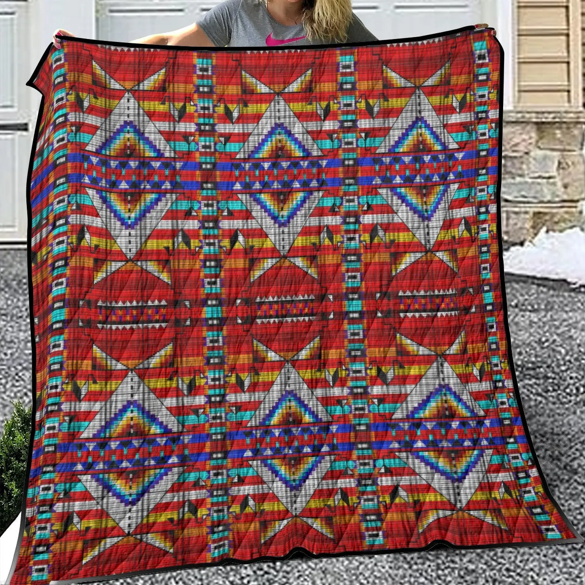Medicine Blessing Red Lightweight & Breathable Quilt With Edge-wrapping Strips