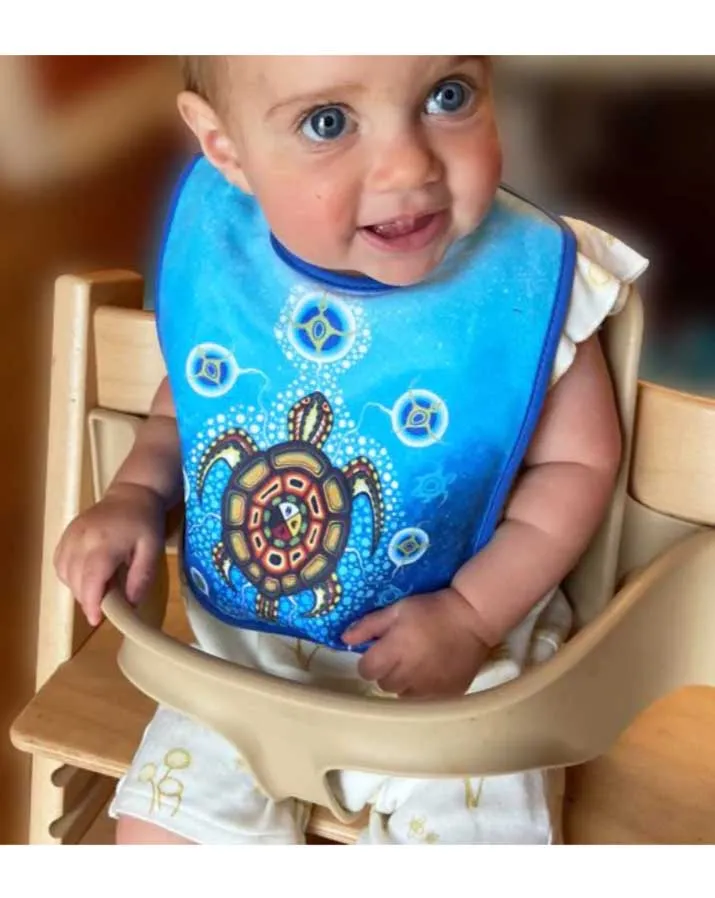 Medicine Turtle bib, for babies and toddlers, by Native Artist James Jacko