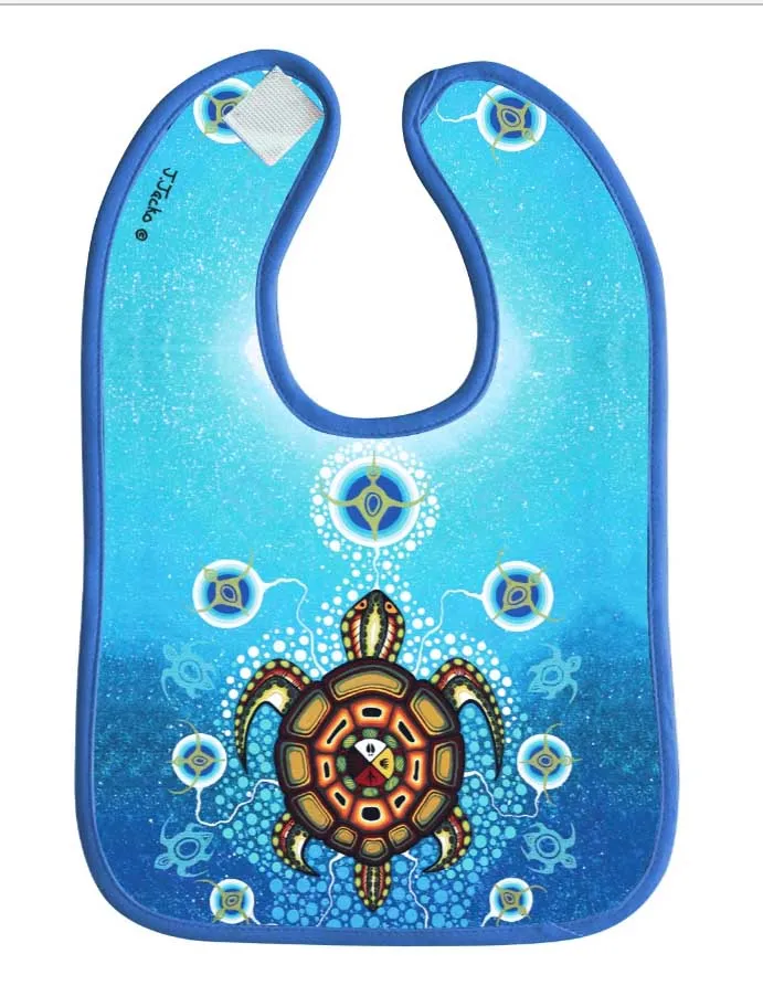 Medicine Turtle bib, for babies and toddlers, by Native Artist James Jacko