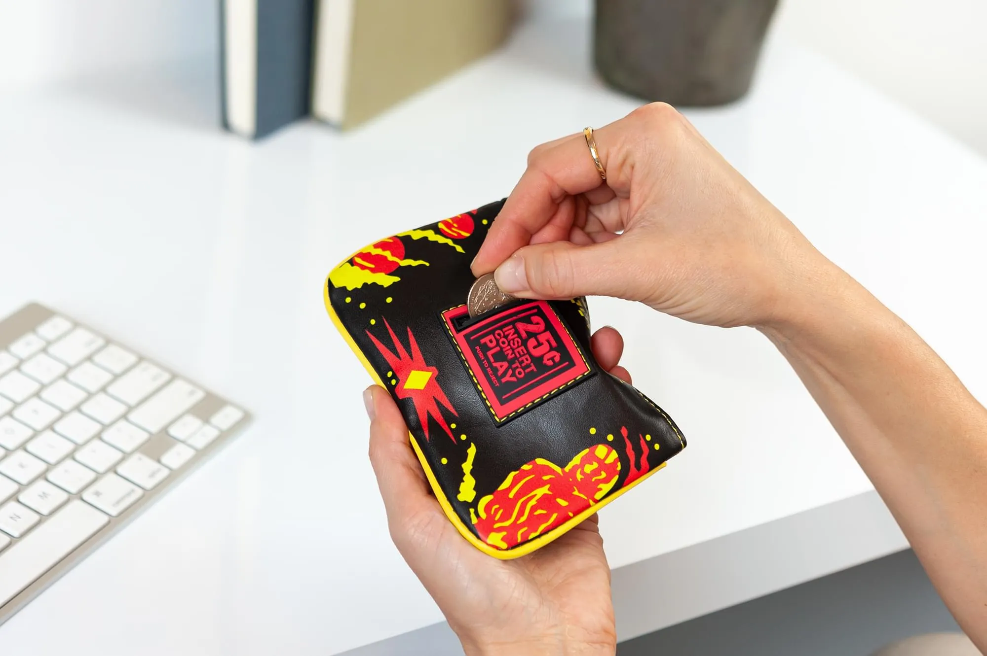 Midway Arcade Games Defender Themed Zippered Coin Purse & Mini Cash Wallet